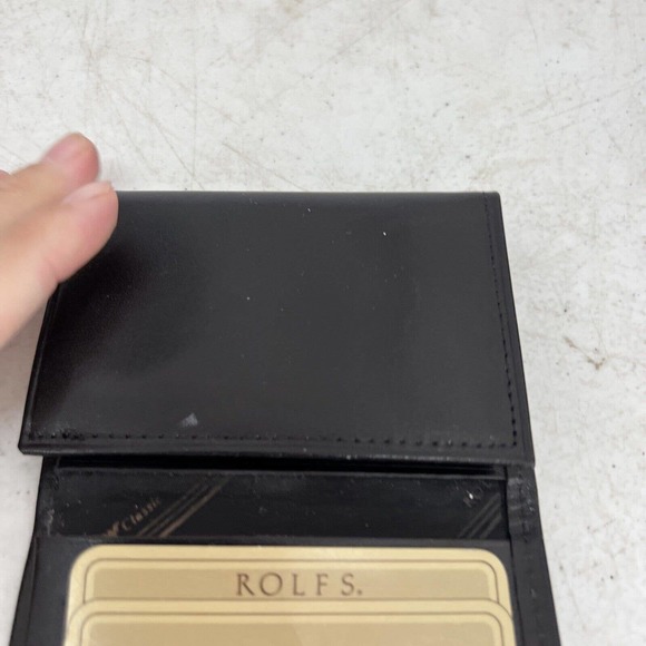 Rolfs Cowhide Mens Black Genuine Leather Wallet Bi-Fold Credit Card Holder - Picture 5 of 8
